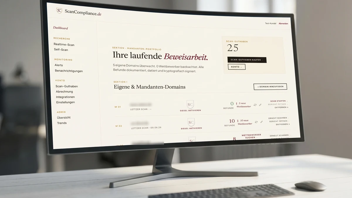 ScanCompliance.de: Website-Compliance automatisiert und beweissicher prüfen